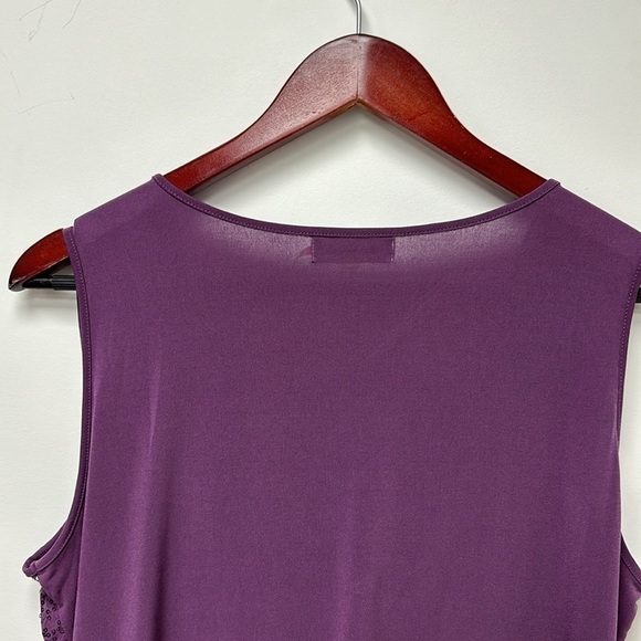 Calvin Klein Women's Elegant Sparkly Sequin Mesh Sleeveless Purple, size 0X - Picture 5 of 5